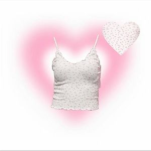 brandy melville pink floral nicolette tank